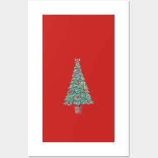 original design of decorated tree for christmas Posters and Art